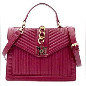 Badgley Mischka NWT Elegant Wine Satchel Handbag